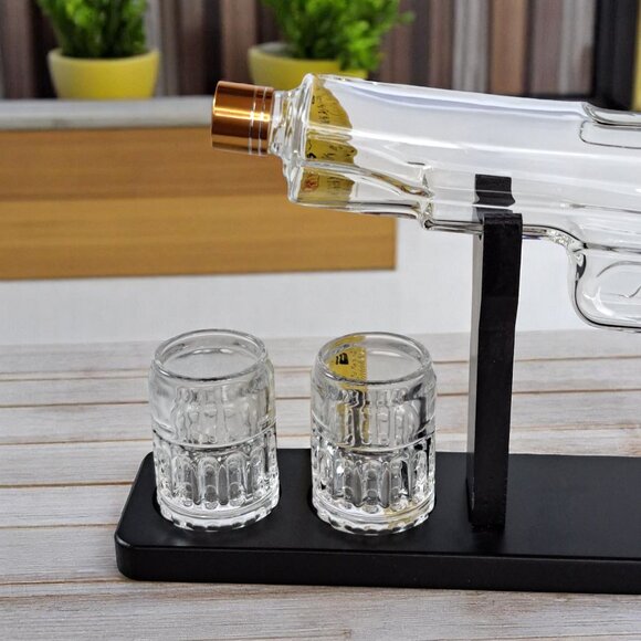 Gifts for Men Dad, 10.1 Oz Whiskey Decanter Set with 2 shot glasses and display - Picture 12 of 12